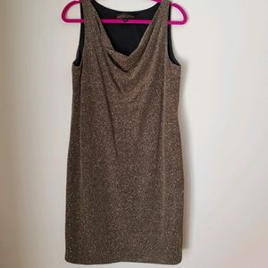 Donna Ricco Gold Sleeveless Cocktail Dress, Sz 14